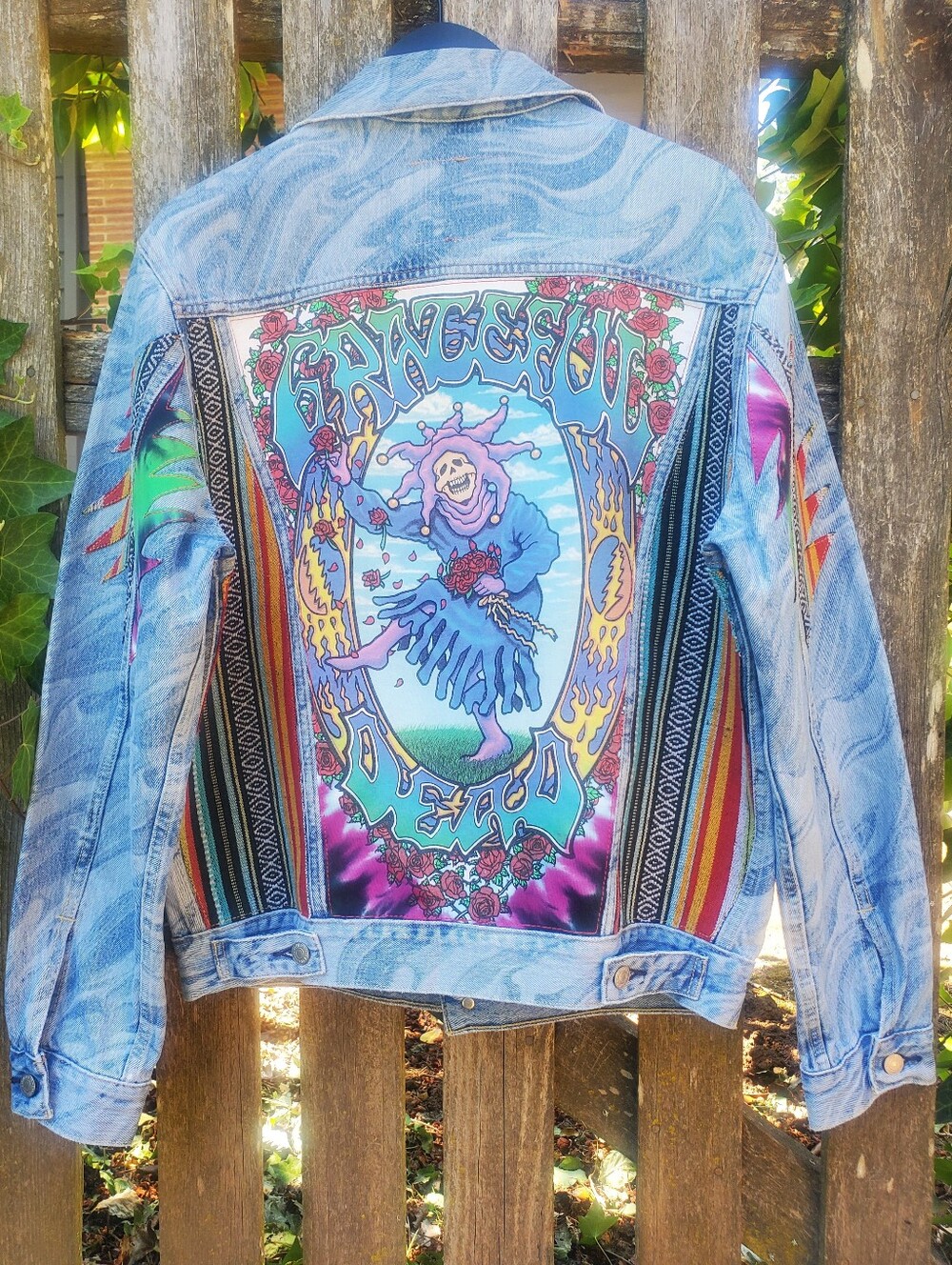 Levi's Trucker Jacket Sample + Vintage Liquid Blue Grateful Dead Tie-dye Patch